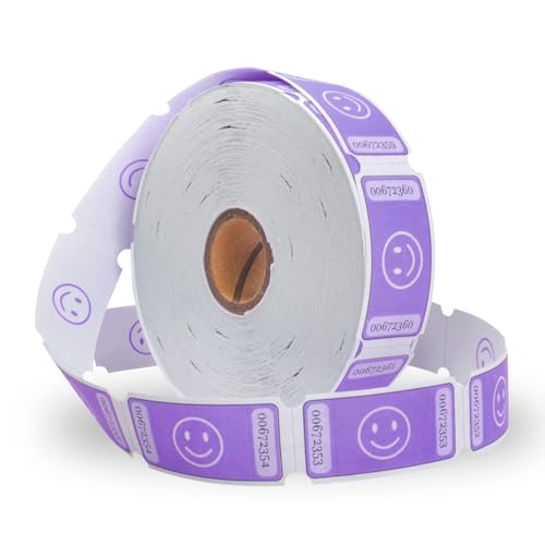 L LIKED Smile Raffle Tickets Roll,1000 Tickets per Roll,Each Tickets 1"x2" for Events,Entry,Class Reward,Prizes(Purple)