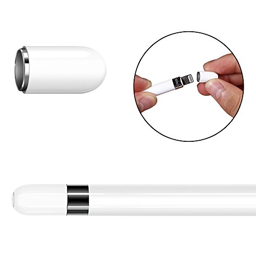 Titacute Ipencil Charging Adapter And Magnetic Replacement Cap Compatible With Apple Pencil 1St Gen For Ipad Pro 2022 9 8 7 6 Generation, Ipad Pro 9.7 10.5 12.9 Inch Air 3Rd Mini 5Th White #TOP4