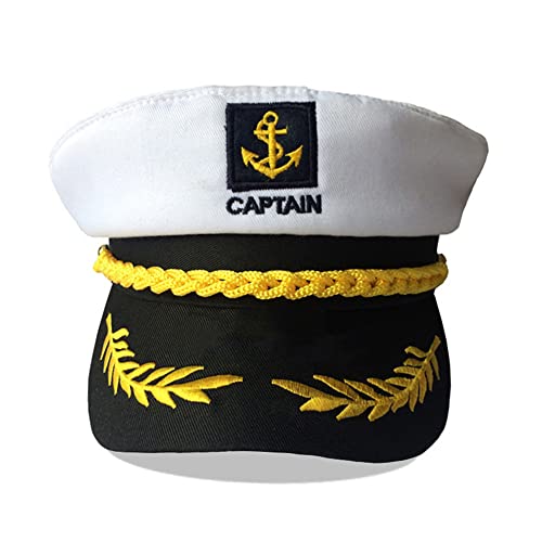 LUOXIAQIFEI Adjustable Captain Hat Admiral Marine Cap Fancy Dress Halloween Stag Night Carnival Theme Party, One Size - Image 2