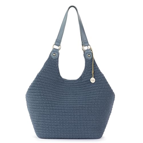 Image of The Sak Roma Shopper In Crochet, Double Shoulder Straps, Maritime