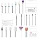MelodySusie 21pcs Nail Drill Bit Set, Professional 3/32'' Ceramic Diamond Carbide Acrylic Gel Nail Art Tool Kit, Cuticle Remover Bit for Acrylic Gel Dip Powder, Nail Manicure Pedicure, Salon Home