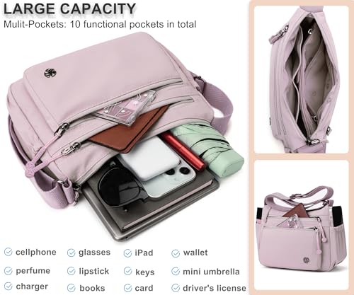 Image of Pealwel Casual Crossbody Bag with Anti Theft Pocket - Women Lightweight Water-Resistant Purse Bag