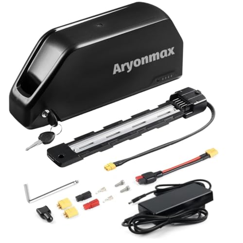 48V 52V Ebike Akku 20AH 25AH (Zellen der Güteklasse A) Hoher Kapazität Fahrrad Batterie Ersatzakku mit Ladegerät 5-Pin Grundplatte für 250-1500W (48V 25AH)