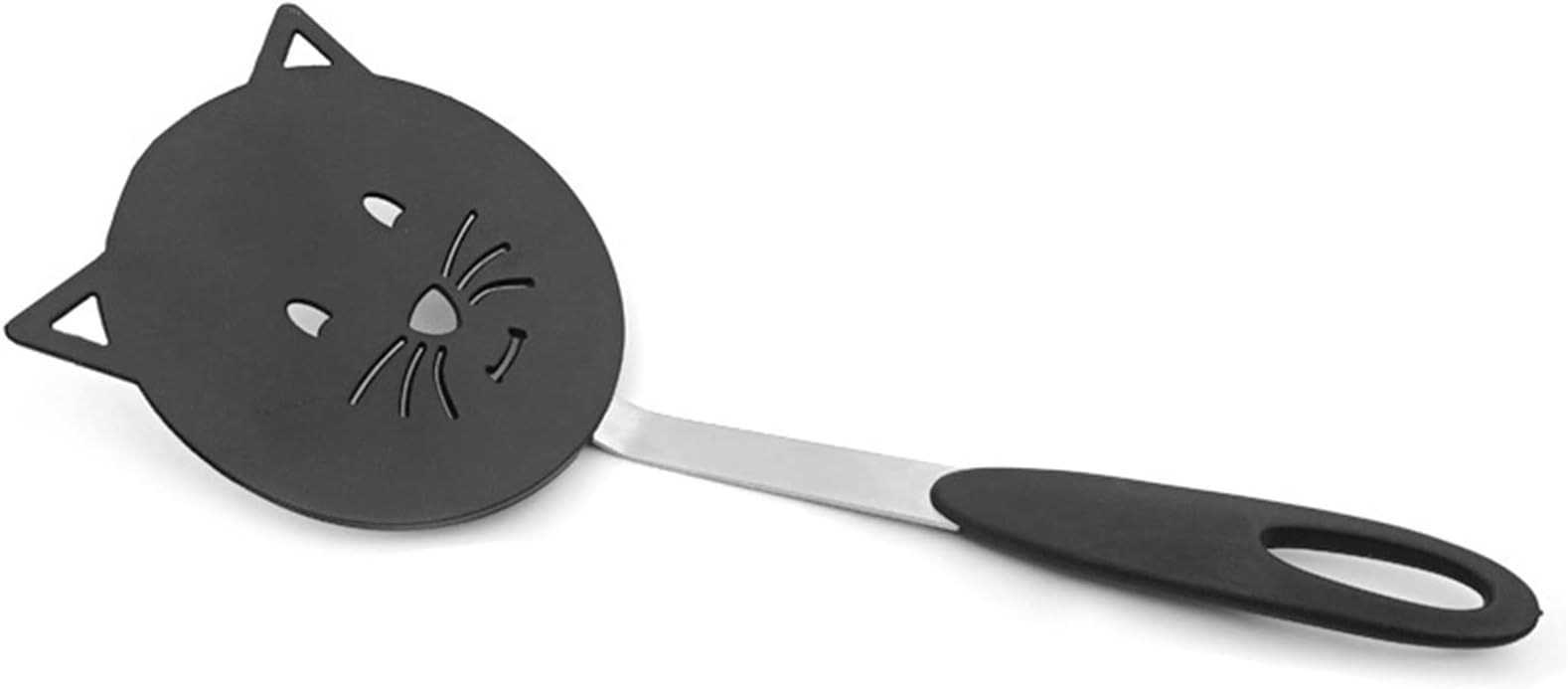 Nylon Turner Cat Shape Small Heat Resistant Wok Spatula for non stick cookware with Stainless Steel Bracket for Cooking, Fish, Eggs, Pancakes, Fried Rice