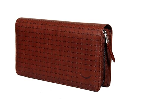 Image of Sukeshcraft Multiple Cheque Book Holder | Original PU Holds Upto 8 Cheque Books, Brown