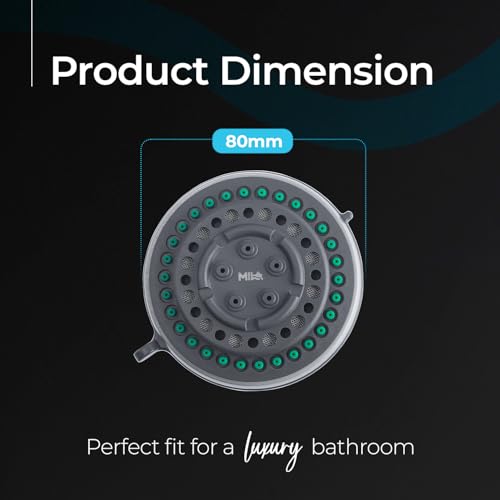 Image of Mila Bijou Multi-Function Overhead Shower Head | 5-Mode Rain Massage Bubble Mist Mixed Spray | Chrome Finish Round Wall-Mount Showerhead | Durable ABS Body | Easy Install | Bathroom Fitting