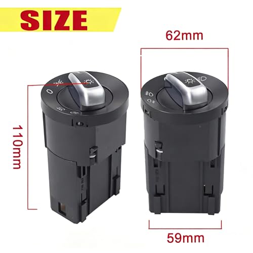 Interruptor de control de faros para VW Beetle Lupo Sharan Polo mando sin cromo 5