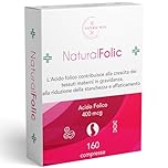 Acido Folico 400 mcg NaturalFolic® |160 compresse | oltre 5 mesi di fornitura | Senza lattosio e Senza Glutine | Gravidanza e Fertilità
