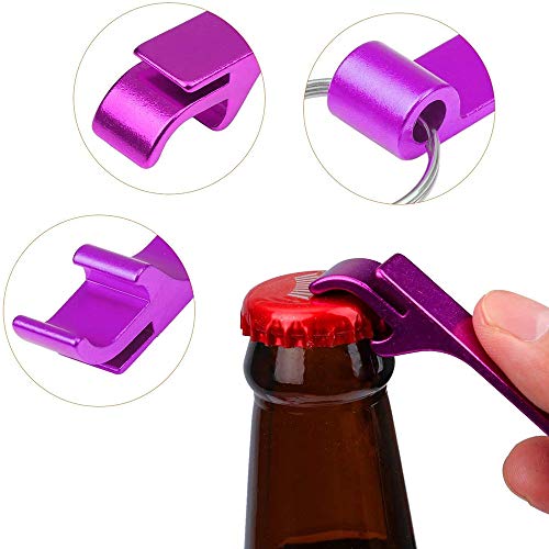 Flessenopener met sleutelhanger, aluminium bier flesopener, set van 8 stuks, dekselopener, metalen sleutelhanger… - Image 4