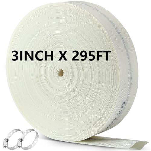 Pushglossy 3 Inch x 295 ft Heavy Duty Pool Backwash Hose with 2 Clamps Flat Discharge Hose for Swimming Pool Outdoor Garden Lawn Irrigation Sump