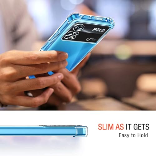 Image of Lustree Poco X4 Pro 5G Back Cover Transparent Case | Clear TPU Shockproof Case with Four Corner Protection & Raised Camera Guard | Slim Protective Cover for Xiaomi Poco X4 Pro 5G