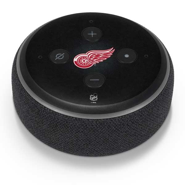 Skinit Decal Audio Skin Compatible with Amazon Echo Dot 3 - Officially Licensed NHL Detroit Red Wings Black Background Design