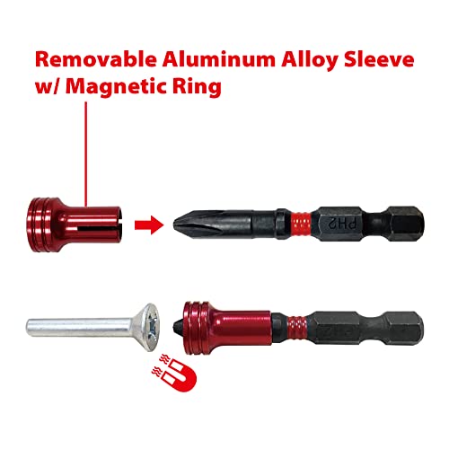 Image of Torin Impact Screwdriver Bit Set,5 Pcs Hex Hand 1 /4 Inch Metric Drill Bits,50mm Length Resistant Steel With Magnetic Head,Phillips 2, S2,T20 T25 Torx Bit,Slotted 6-8,THT-5MTIB01