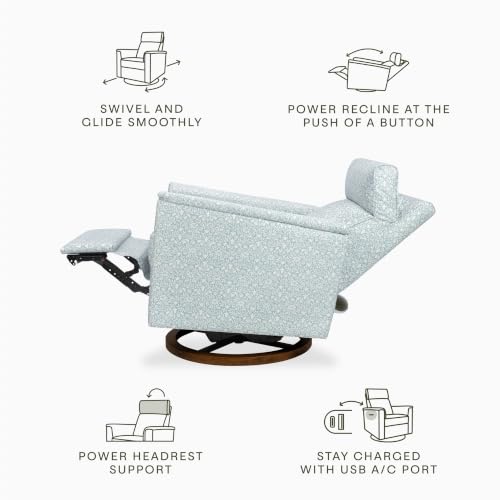 Image of NAMESAKE Willa Plus Power Recliner in Bellflowers in Powdered Blue