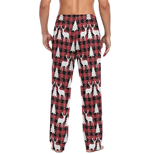 Christmas Buffalo Plaid Reindeer Pajama Pants Men's Pajama Bottoms Lounge Sleepwear PJs Lightweight Sleep Pants XXL2