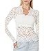 Free People Women's All Day Lace Long Sleeve Blouse, White, XS