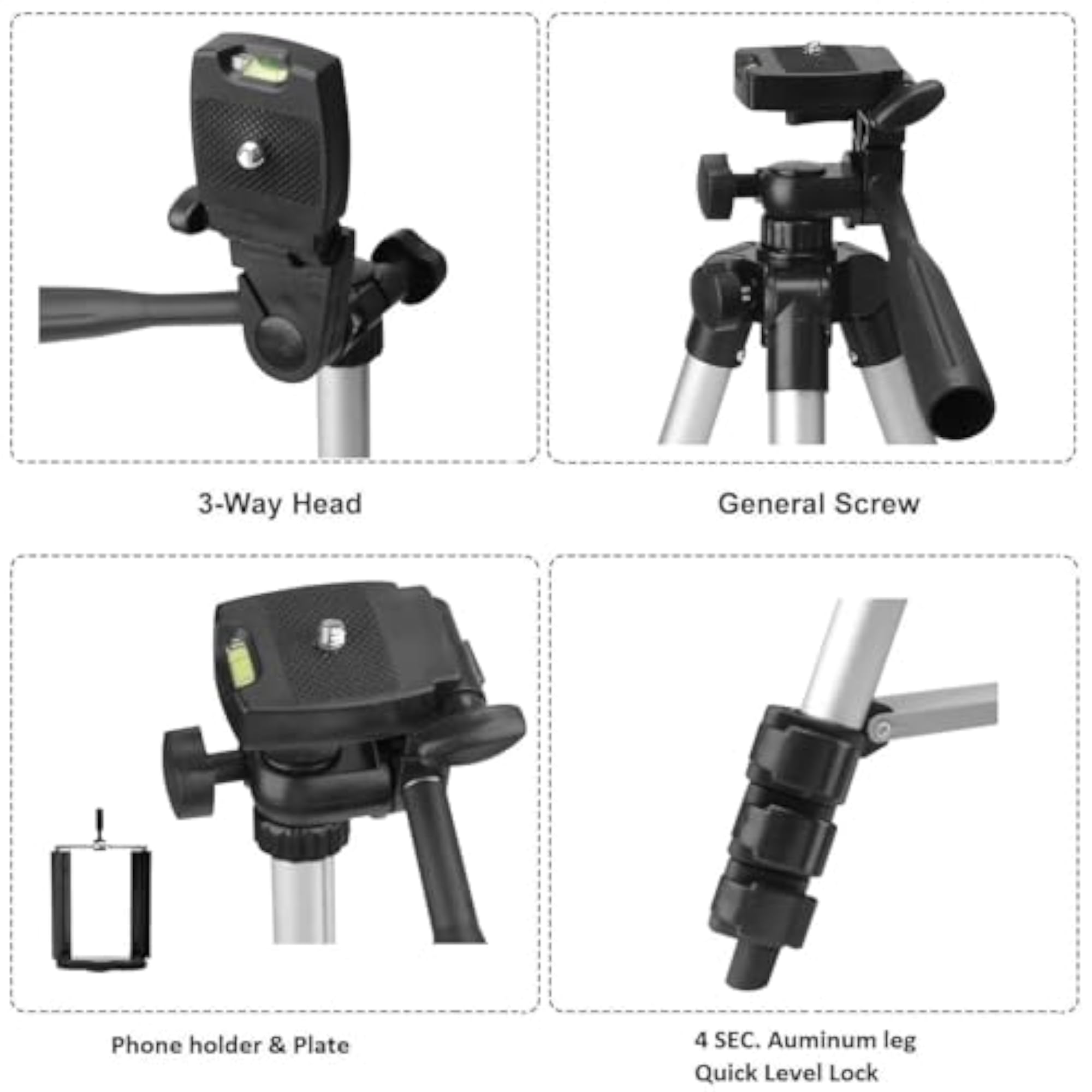 Adjustable Aluminium Alloy Tripod Stand
