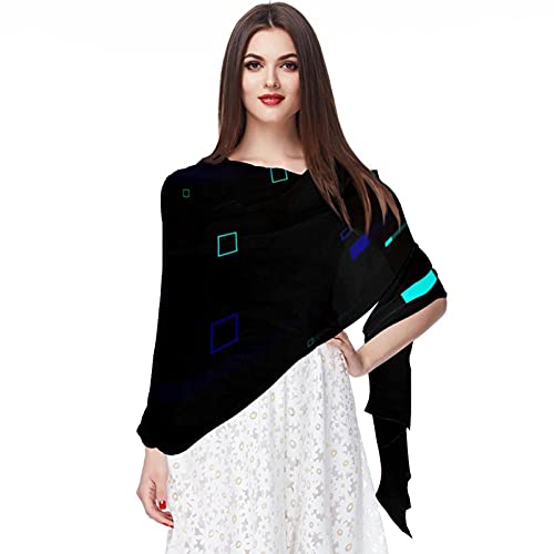 Écharpe pashmina femme contre le froid avec imprimé abstrait moderne coloré pour cou sensible