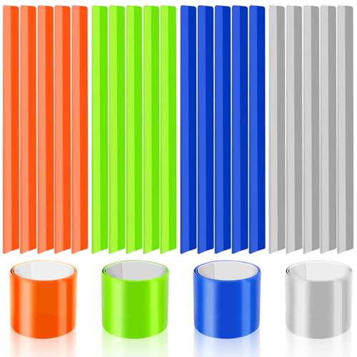 Bohoray 24 Pièces Brassard Réfléchissant Brassard de Sécurité, Sport Brassard Fluo, Haute Visibilité Cheville Bracelets pour Cartable, Poussette,...