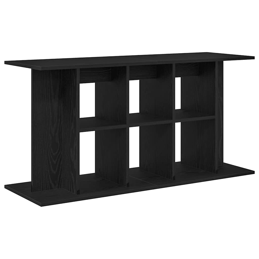 Soporte para acuario de madera de color negro, 120 x 40 x 60 cm, estable, con armario de almacenamiento y estante, estructura de muebles para peces, accesorios y filtro en el salón