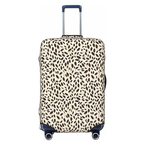 Delicate Leaves On Cream Elastic Travel Luggage Covers Dustproof Scratch-Resistant Suitcase Protector Fit 22-24 Inch