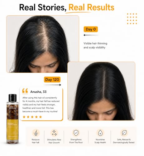 Image of Folliwise Navsutra Hair Growth & Hair Fall Control Oil | 14 Ayurvedic cold pressed Oils with 4 Infused Whole Herbs | Scalp Soothing Non-Greasy With Rosemary, Castor Oil, | No Mineral & No Paraffin | For Men & Women | 100 ml