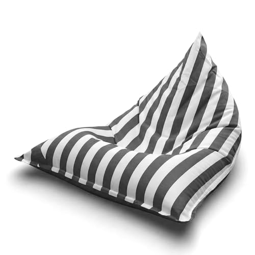 Aiire Puff Exterior Jardín con Relleno Incluido - Tejido Olefina Premium, Desenfundable y Lavable - Sofá Exterior para Playa, Terraza o Piscina - Puff Gigante XXL Gris