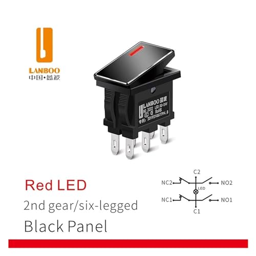 Interrupteur à bascule alu 7A 220V 6 broches compact câblé - 2