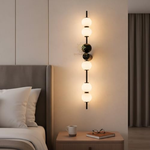 Image of Glowave Modern Vertical Multi Acrylic Ball Lights with Sleek Metal Body - Tricolor (603 /BK)
