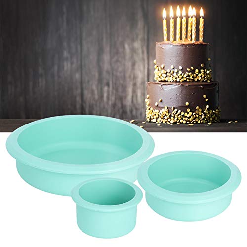 Cake Tray,3 Tier Ronde Cake Pan Set Siliconen Cake Mallen Bakplaat voor Verjaardag Bruiloft Kerstfeest - Afbeelding 3