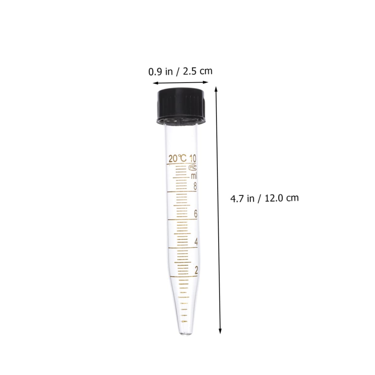 CHILDWEET Tubes à Centrifuger et Échelle de Mesure Précise avec Bouchons à Vis en Verre et Plastique Lot de 5 10 Ml de Laboratoire pour Équipement Hospitalier