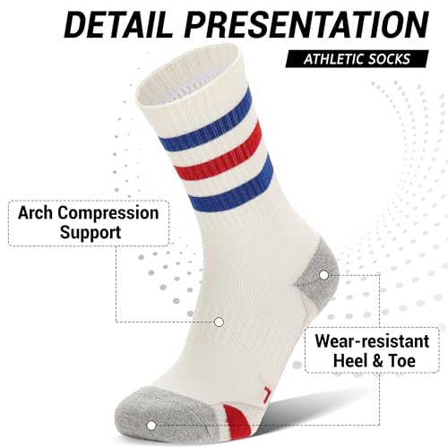 Ultrafun 3/4 Pairs Athletic Running Socks Men Women Compression Cushioned Crew Gym Sports Basketball Socks2