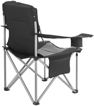 VEVOR Oversized Camping Chairs, 450 lbs Heavy Duty Support, Portable Folding Camp Chairs with Padded Backrest & Armrests, Cup Holder & Side Pocket, Cooler Bag, Carry Bags for Outdoor, Fishing, 2 Pack — view 8
