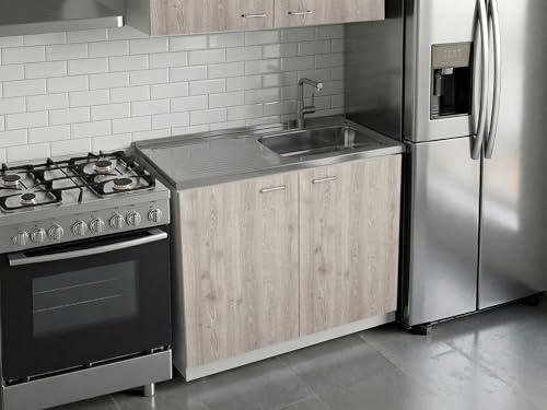 Tuhome Naples Utility Sink Cabinet for Kitchen Use with Integrated