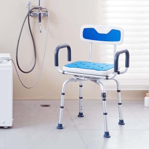 Chaise de douche pivotante 360° réglable VEVOR