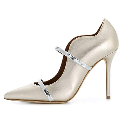 FSJ Women Sexy Double Straps Pointed Toe Pumps High Heels Stilettos Party Dress Shoes Size 4-15 US2
