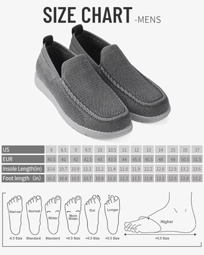 Image of 1TAZERO Wide Shoes for Men Slip on Shoes Casual Loafer with Arch Support Lightweight Walking for Elderly & Wide Feet Plantar Fasciitis