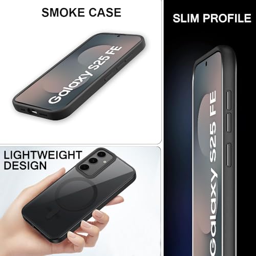 Image of SIZUKA Samsung S25 FE Magsafe Hard Back Case | Matte Design & 360 Protection | Military-Grade Samsung S25 FE Cover | Strong Magnet Back - Black