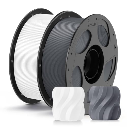 ANYCUBIC PLA+ 3D Printer Filament 1.75mm, 2KG Grey+White