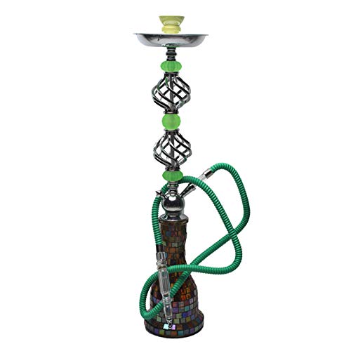 Großes 30" Shisha Set Komplett, Mosaikvase, Geeignet für zu Hause oder Unterwegs, Tragbare Wasserpfeife mit Zubehör, 1 Schlauch