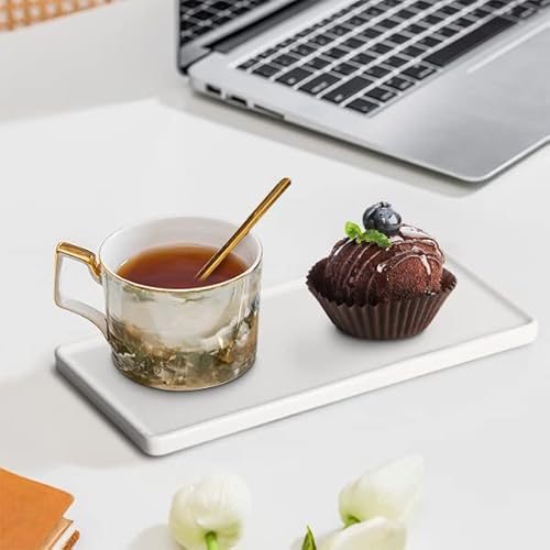 Floatant Bathroom Sink Tray Ceramic Kitchen Tray Small Candle Tray Rectangle Perfume Tray Organizer For Jewelry, Towel, Candles, Soap, Decoration Tub Kitchen Restroom Toilet - Small White #TOP2