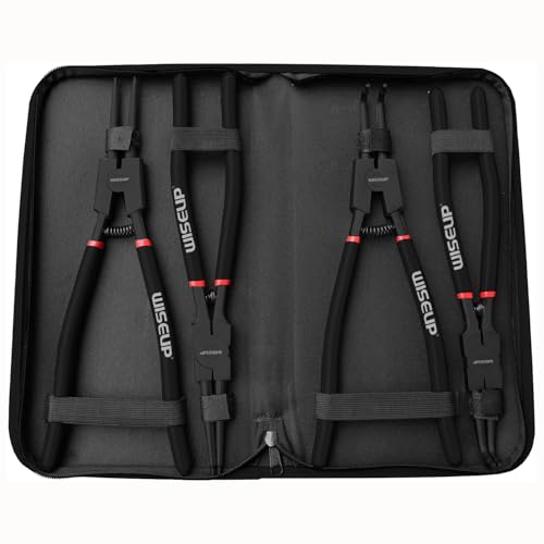 WISEUP Snap Ring Pliers Set 4pcs 13 inch Internal/External Circlip Kit