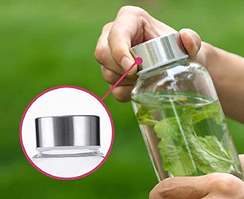 Image of Rustproof Airtight Stainless Steel Lids - Silver Caps for 750ml and 500ml Glass Water Bottles (55 mm - Diameter Cap, Set of 4)