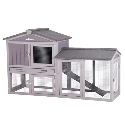 Aivituvin Rabbit Hutch Indoor Bunny Cage Outdoor-Infinitely Extension Design, Expandable Rabbit Cage Bunny House with Run - Leakproof Plastic Tray