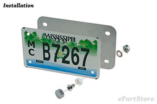 Image of Stainless Steel Backing Reinforce Plate for Motorcycle License Plate, Chrome Finish