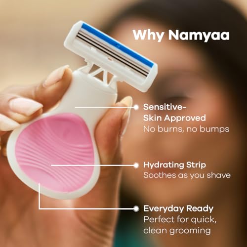 Image of Namyaa Ultra Sensitive Bikini Razor for Women | 3 Blade Precision | Smooth & Painless Hair Removal | Curve-Friendly Design | No Cuts & No Irritation | Long-Lasting Smoothness | Pack of 3