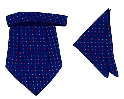 Image of GOOD 1 STORE formal cravat set for men with pocket square Men's Cravat Necktie, Self Design Microfiber Dark Multi color Free Size