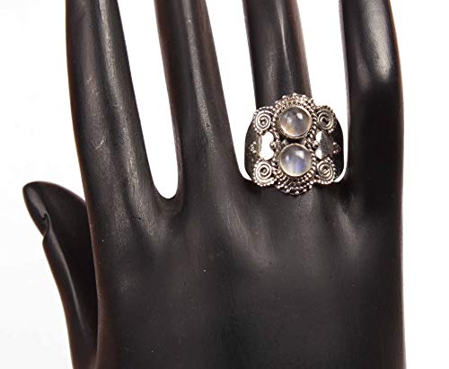 Bague en argent 925 et labradorite véritable éclat cabochon