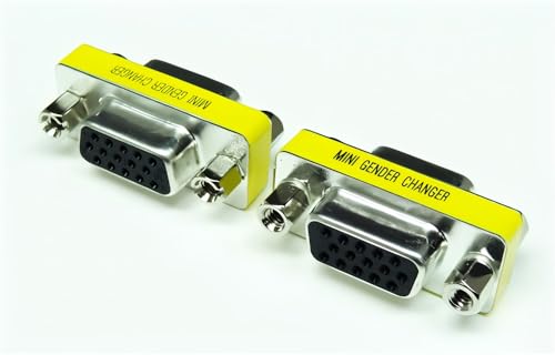 Image of VGA SVGA HD15 Female to Female Mini Gender Changer Coupler Adapter (3 Pieces) VGA F /F
