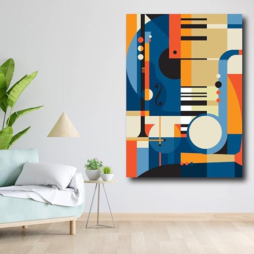 Tableau abstrait sur toile musique pour salon moderne - 3